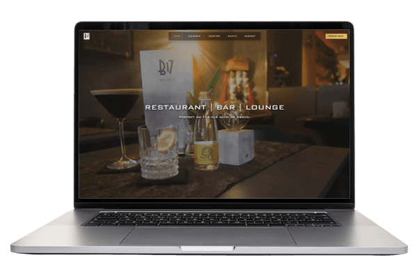 WordPress-Website für B17 Wein&Co. auf einem aufgeklappten Laptop