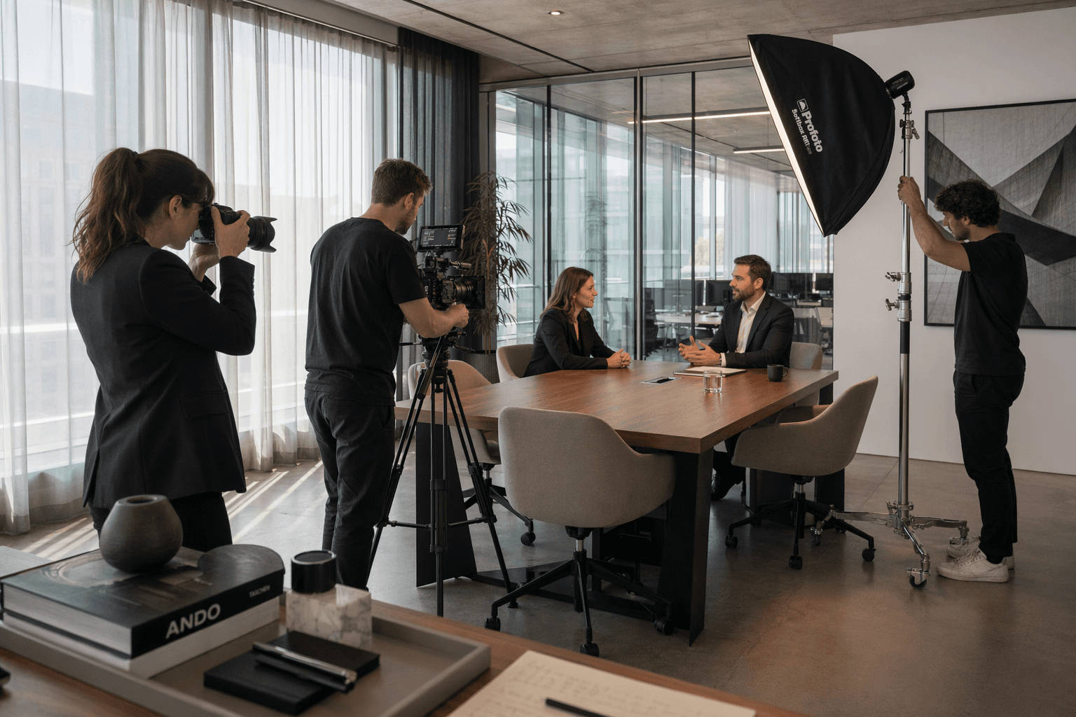 STRYKE Content Paket — cinematic Foto- und Videoproduktion vor Ort für Interview, Portrait, Lokalität, Immobilien- und Interior-Shootings